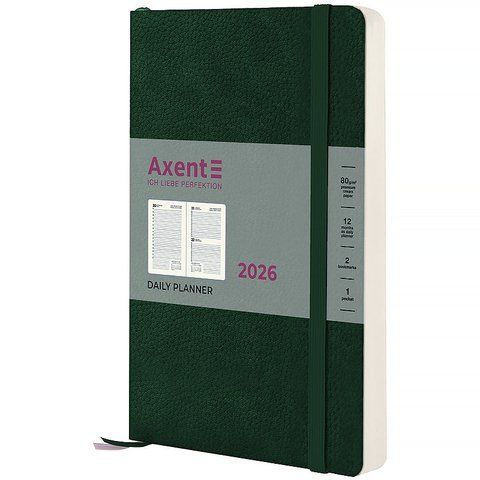 Щоденник 2026 Partner Soft Skin, 145*210, темно-зелений 8810-26-23-A фото