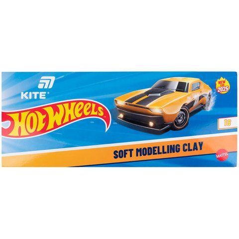 Пластилін восковий Kite Hot Wheels HW25-085, 18 кольорів, 360 г HW25-085 фото
