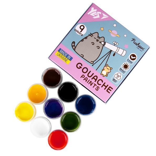 Фарби гуашеві Yes Pusheen 9 кол. 20 мл 230401 фото