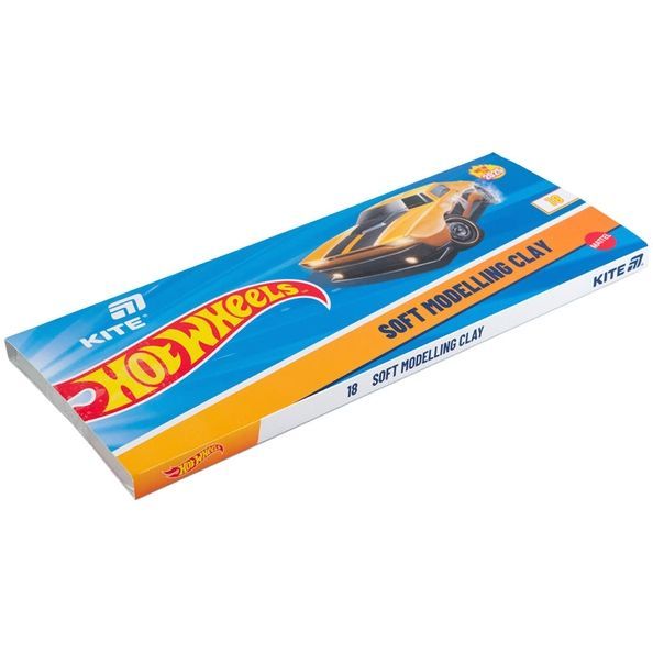 Пластилін восковий Kite Hot Wheels HW25-085, 18 кольорів, 360 г HW25-085 фото