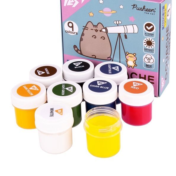Фарби гуашеві Yes Pusheen 9 кол. 20 мл 230401 фото
