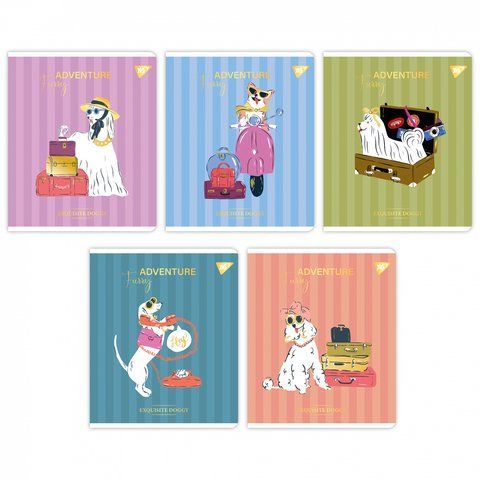 Зошит YES Exquisite doggy 48 аркушів лінія ( 5шт ) 767552 фото