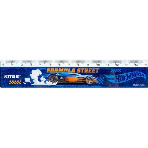Лінійка пластикова Kite Hot Wheels HW24-090, 15см HW24-090 фото