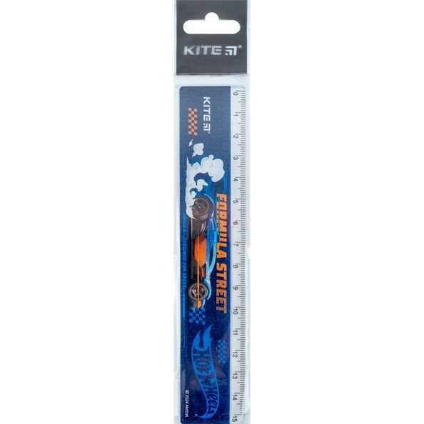 Лінійка пластикова Kite Hot Wheels HW24-090, 15см HW24-090 фото
