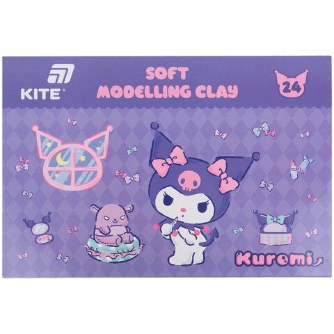 Пластилін восковий Kite Kuromi HK24-089, 24 кольори, 480 г HK24-089 фото