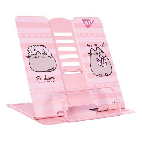 Підставка для книг Yes "Pusheen", метал, рожева 470529 фото