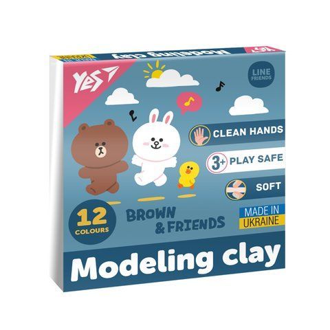 Пластилін Yes, 12 кол., 240г "Line Friends" 540670 фото
