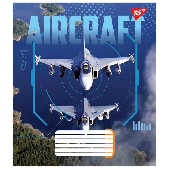 Зошит для записів Yes Aircraft А5 48 аркушів лінія ( 5шт ) 767121 фото