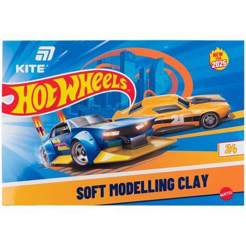 Пластилін восковий Kite Hot Wheels HW25-089, 24 кольори, 480 г HW25-089 фото