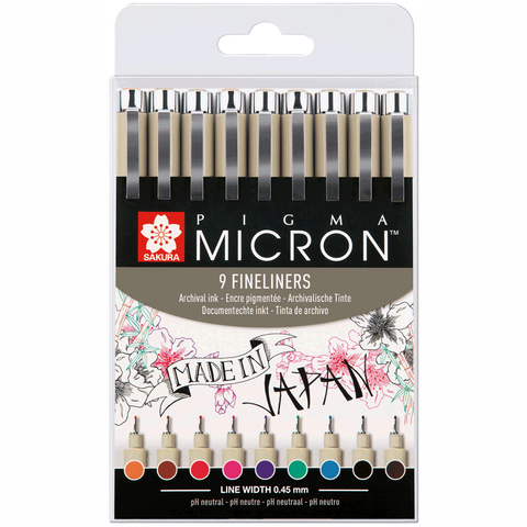 Набір лінерів PIGMA MICRON 9шт., різнокольорові, Sakura POXSDK059 фото