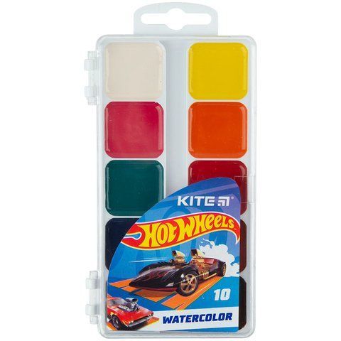 Фарби акварельні Kite Hot Wheels HW23-060, 10 кольорів HW23-060 фото