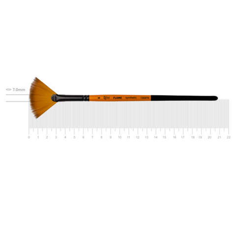 Пензель синтетика віялова FLAME 1368FN №6 коротка ручка ROSA 4823098533221 фото