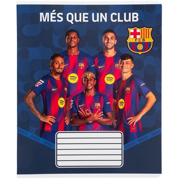 Зошит шкільний Kite 18 арк., клітинка, софт тач + УФ лак, FC Barcelona (5шт.) BC26-236 фото