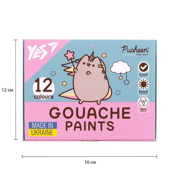 Фарби гуашеві Yes Pusheen 12 кол. 20 мл 230402 фото
