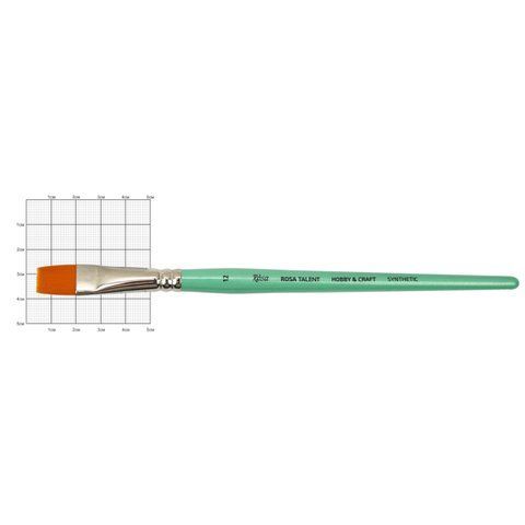 Пензель синтетика плоска ДЛЯ ДЕКОРУ HOBBY & CRAFT 12 коротка ручка ROSA TALENT 4823086708136 фото