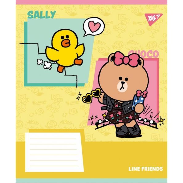 А5/18 кл. Yes Line Friends Funny, зошит учнівський шкільний (5шт.) 767641 фото