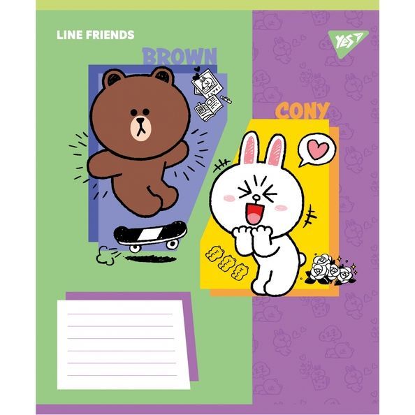 А5/18 кл. Yes Line Friends Funny, зошит учнівський шкільний (5шт.) 767641 фото