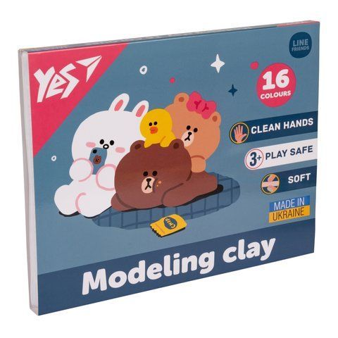 Пластилін Yes, 16 кол., 320г "Line Friends" 540675 фото