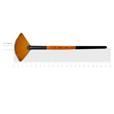 Пензель синтетика віялова FLAME 1368FN №10 коротка ручка ROSA 4823098533191 фото
