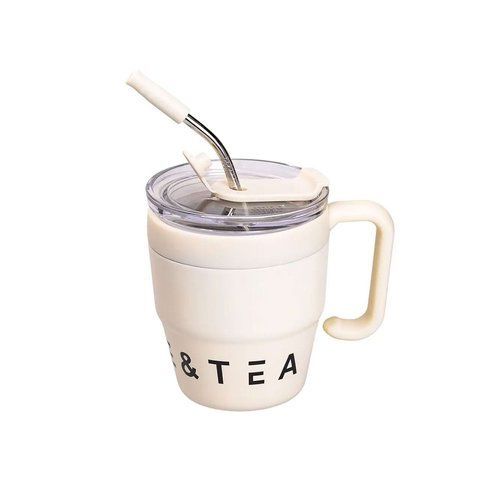 Термочашка Coffee & Tea 480 мл з трубочкою і подвійним відкриванням, білий HP-14-23BE фото