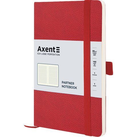 Книга записна Partner Soft Skin,125*195, 96арк, кліт, черв. 8616-06-A фото