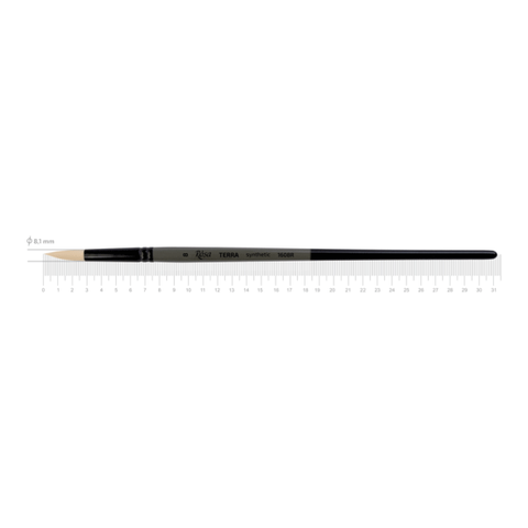 Пензель синтетика кругла TERRA 1608R №8 довга ручка ROSA 4823098533665 фото