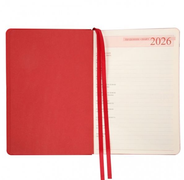 Щоденник Leo Planner датований 2026 "Boss", червоний 252636 фото