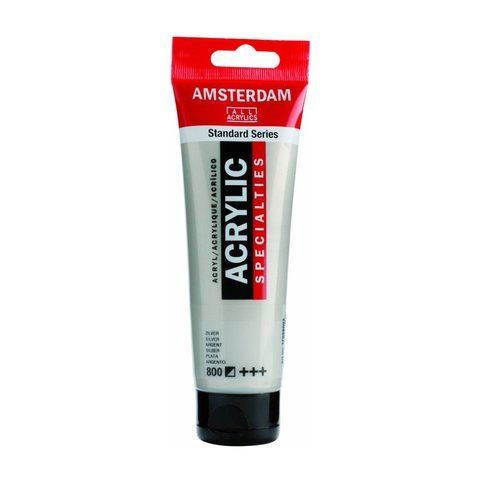 Фарба акрилова AMSTERDAM, (800) Срібний, 120 мл, Royal Talens 8712079217501 фото