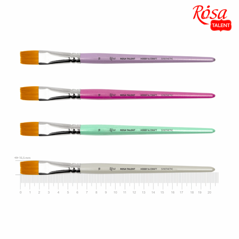 Пензель синтетика плоска ДЛЯ ДЕКОРУ HOBBY & CRAFT 18 коротка ручка ROSA TALENT 4823098523901 фото