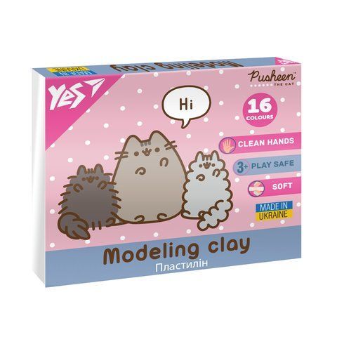 Пластилін Yes, 16 кол., 320г "Pusheen" 540694 фото