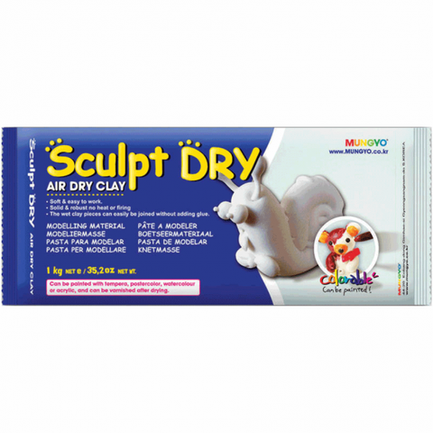 Маса для моделювання біла самозастигаюча 1кг ''Sculpt Dry'' MUNGYO 8804819065401 фото