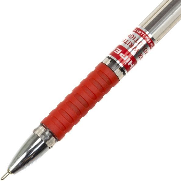 Ручка масляна Hiper Max Writer 0,7 мм., червона HO-338-03 фото