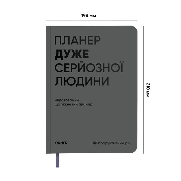 Планер-щоденник "Планер дуже серйозної людини" сірий orner-3273 фото