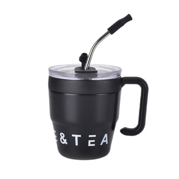 Термочашка Coffee & Tea 480 мл з трубочкою і подвійним відкриванням, чорний HP-14-23B фото