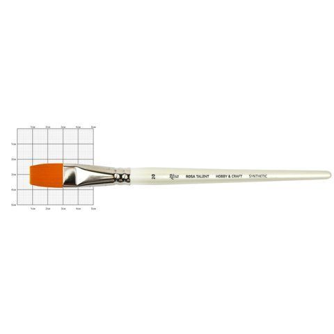 Пензель синтетика плоска ДЛЯ ДЕКОРУ HOBBY & CRAFT 20 коротка ручка ROSA TALENT 4823086708150 фото