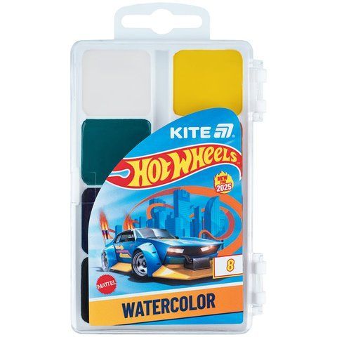 Фарби акварельні Kite Hot Wheels HW25-065, 8 кольорів HW25-065 фото
