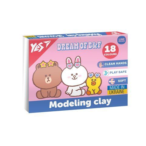 Пластилін Yes, 18 кол., 360г "Line Friends" 540679 фото