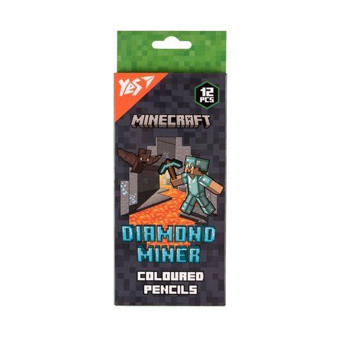 Олівці кольорові Yes 12 кол. "Minecraft. Diamond Miner" 290720 фото