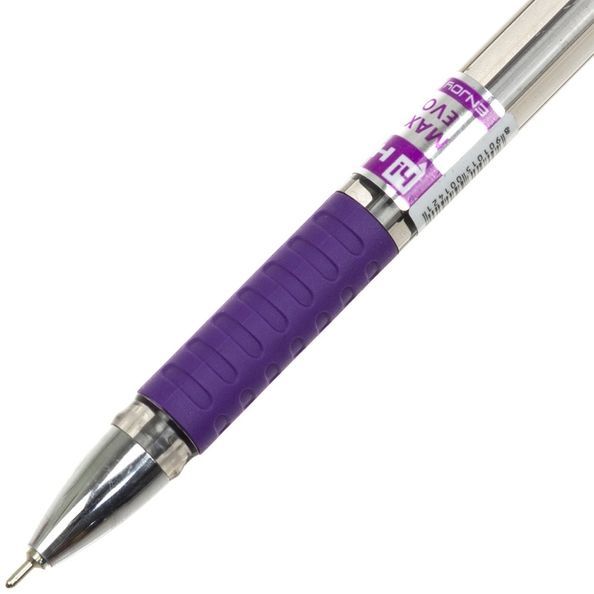 Ручка масляна Hiper Max Writer 0,7 мм., фіолетова HO-335-12 фото