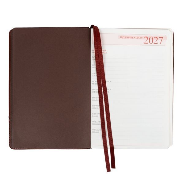 Щоденник діловий А5 Leo Planner датований 2027 "Whisky", твердий, коричневий, 368 сторінок 252756 фото