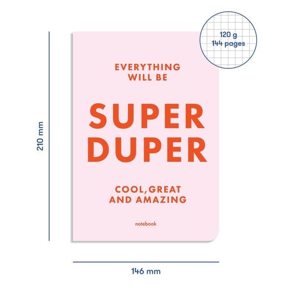 Блокнот "SUPER DUPER" рожевий orner-1293 фото