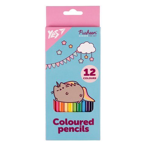 Олівці кольорові Yes 12 кол. "Pusheen" бірюзовий 290721 фото