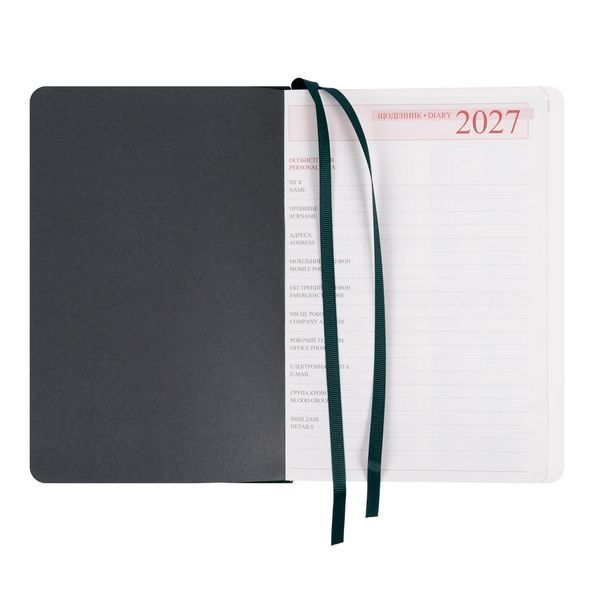 Щоденник діловий А5 Leo Planner датований 2027 "Whisky", твердий, зелений, 368 сторінок 252755 фото