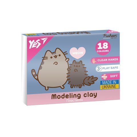 Пластилін Yes, 18 кол., 360г "Pusheen" 540695 фото