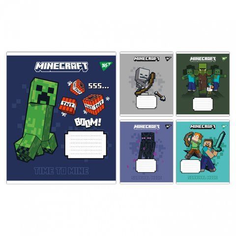 А5/18 кл. Yes Minecraft Signs, зошит учнівський шкільний (5шт.) 767559 фото