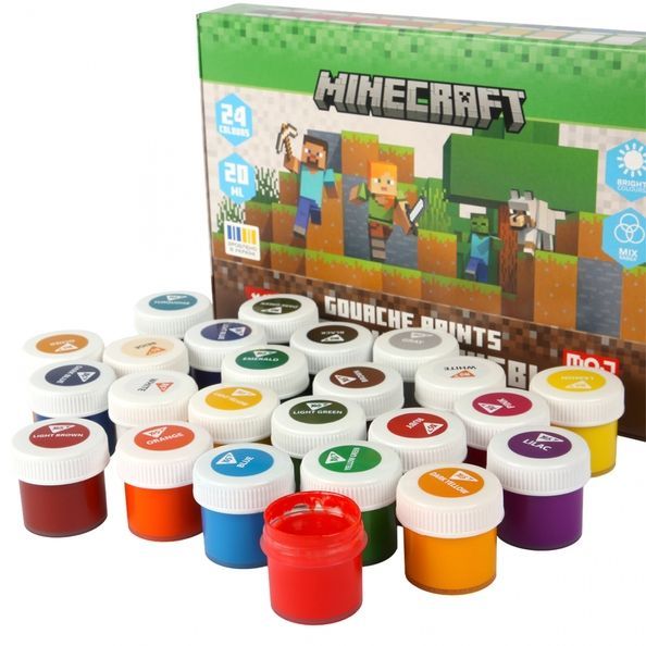 Фарби гуашеві Yes Minecraft 24 кол. 20 мл 230409 фото