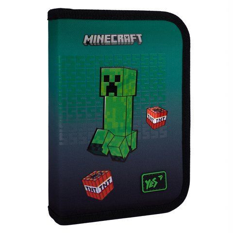 Пенал твердий YES одинарний з двома клапанами HP-04 Minecraft Icons 533633 фото