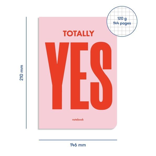 Блокнот "Totally YES" рожевий orner-1291 фото