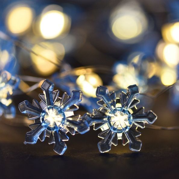 Електрогір. Yes! Fun на мідн. дроті "Сніжинки", 20 LED, тепл. біл., 2,2 м, стат.св. на батар. 801212 фото