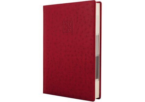Щоденник датований, OSTRICH, червоний, кремовий блок, А5 O25228-03 фото